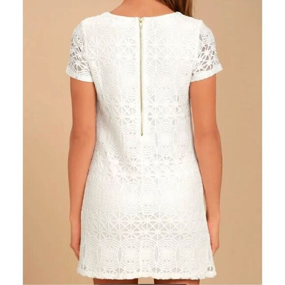 Lulu’s Love You For Eternity Lace Shift Dress, White. XS - Picture 16 of 16